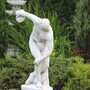 Casa Padrino Jugendstil Garten Deko Skulptur Diskuswerfer Wei� / Grau H. 93 cm