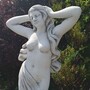 Casa Padrino Jugendstil Garten Deko Skulptur Frau Grau H. 150 cm - Garten Figur
