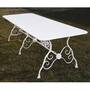 Casa Padrino Jugendstil Garten Esstisch Wei� 250 cm - Nostalgischer Schmiedeeisen Gartentisch - Jugendstil Garten M�bel 