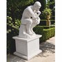 Casa Padrino Jugendstil Garten Marmor Skulptur mit Marmor Sockel Wei� H. 165 cm - Garten Deko Figur