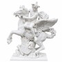 Casa Padrino Marmor Skulptur Fliegender Merkur Wei� H. 115 cm - Altr�mischer G�tterbote - Garten Deko Figur 