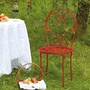 Casa Padrino Jugendstil Garten Stuhl Rot H. 95 cm - Nostalgischer Gartenstuhl - Nostalgische Jugendstil Schmiedeeisen Garten M�bel