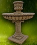 Casa Padrino Barock Gartenbrunnen Dunkelgrau  114 x H. 137 cm - Prunkvoller runder Springbrunnen mit Blumentopf 