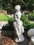 Casa Padrino Jugendstil Gartendeko Skulptur / Statue M�chen Antikgrau - Steinfigur Barock Gartenskulptur - sehr schwer - 195 kg 
