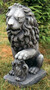 Casa Padrino Barock Gartendeko Skulptur L�we Grau 28 x 45 x H. 72 cm - Garten Deko Figur - Garten & Terrassen Deko Accessoires 