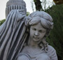 Casa Padrino Jugendstil Garten Deko Skulptur Frau mit Vase Grau H. 185 cm - Elegante Garten Deko Stein Figur - Barock & Jugendstil Garten Deko Accessoires