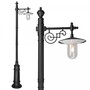Casa Padrino Jugendstil Gartenlaterne 31 x H. 250 cm - Schwarz - Nostalgische Wetterfeste Au�enleuchte