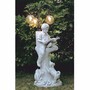 Casa Padrino Jugendstil Gartenlaterne Grau / Schwarz / Bernstein H. 181 cm - Jugendstil Au�enstehleuchte - Jugendstil Au�enbeleuchtung - Made in Italy 
