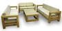 Casa Padrino Luxus Massivholz Gartenm�bel Set Beige / Naturfarben - 3 Sofas & 1 Couchtisch - Moderne Eichenholz Garten & Terrassen M�bel