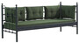 Casa Padrino Jugendstil Gartensofa Schwarz / Dunkelgr�n 200 x 70 x H. 92 cm - Garten Sofa - Terrassen Sofa - Garten & Terrassen M�bel