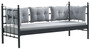 Casa Padrino Jugendstil Gartensofa Schwarz / Hellgrau 200 x 70 x H. 92 cm - Garten Sofa - Terrassen Sofa - Garten & Terrassen M�bel