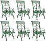 Casa Padrino Jugendstil Gartenstuhl 6er Set Antik Gr�n 64 x 66 x H. 114 cm - Handgefertigte Schmiedeeisen St�hle mit Armlehnen - Nostalgische Garten & Terrassen M�bel