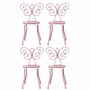 Casa Padrino Jugendstil Gartenstuhl 4er Set Rosa H. 85 cm - Garten M�bel