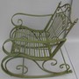 Casa Padrino Jugendstil Metall Schaukelstuhl rustikal Gr�n 65 x 90 x H. 90 cm - Nostalgische Garten & Terrassen M�bel