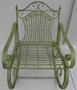 Casa Padrino Jugendstil Metall Schaukelstuhl rustikal Gr�n 65 x 90 x H. 90 cm - Nostalgische Garten & Terrassen M�bel
