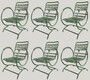 Casa Padrino Jugendstil Gartenstuhl Set Antik Gr�n 60 x 45 x H. 85 cm - Handgefertigte Schmiedeeisen St�hle mit Armlehnen - Nostalgische Garten M�bel