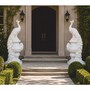 Casa Padrino Barock Marmor Skulpturen Set 2 Pfauen Wei� H. 180 cm - Prunkvolle Barockstil Marmor Figuren - Garten & Terrassen Deko