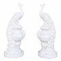 Casa Padrino Barock Marmor Skulpturen Set 2 Pfauen Wei� H. 180 cm - Prunkvolle Barockstil Marmor Figuren - Garten & Terrassen Deko