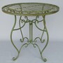 Casa Padrino Jugendstil Garten M�bel Set Gr�n - 1 Runder Metall Garten Tisch & 2 Metall Garten St�hle - Nostalgische Garten & Gastronomie M�bel