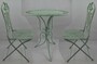 Casa Padrino Jugendstil Metall Gartenm�bel Set Antik Gr�n - 1 Runder Metall Garten Tisch & 2 Metall Garten St�hle - Barock & Jugendstil Garten & Gastronomie M�bel