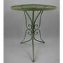 Casa Padrino Jugendstil Metall Garten M�bel Set Gr�n - 1 Runder Garten Tisch & 2 Garten St�hle - Nostalgische Garten & Gastronomie M�bel