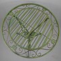 Casa Padrino Jugendstil Metall Garten M�bel Set Gr�n - 1 Runder Garten Tisch & 2 Garten St�hle - Nostalgische Garten & Gastronomie M�bel