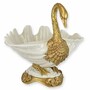 Casa Padrino Jugendstil Porzellan Sch�ssel Schwan Wei� / Gold 27,1 x 23,5 x H. 25,3 cm 