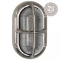 Casa Padrino Jugendstil Schiffslampe 12 x 12 x H. 20 cm - Nickel - Nostalgische Wetterfeste Au�enleuchte