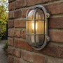 Casa Padrino Jugendstil Schiffslampe 14 x 10 x H. 21 cm - Silber - Nostalgische Wetterfeste Au�enleuchte