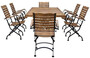 Casa Padrino Jugendstil Garten M�bel Set Braun / Schwarz - 1 Jugendstil Garten Esstisch & 6 Jugendstil Garten St�hle - Barock & Jugendstil Gastronomie & Garten M�bel
