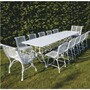 Casa Padrino Jugendstil Schmiedeeisen Garten M�bel Set Wei� - 1 Tisch & 12 St�hle 