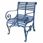 Casa Padrino Jugendstil Schmiedeeisen Garten Stuhl mit Armlehnen Blau - Garten M�bel