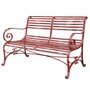 Casa Padrino Jugendstil Schmiedeeisen Gartenbank Antik Rot 120 cm - Garten M�bel