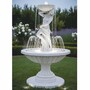 Casa Padrino Jugendstil Springbrunnen Wei�  130 x H. 195 cm - Prunkvoller Gartenbrunnen
