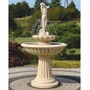 Casa Padrino Jugendstil Springbrunnen Dame Sandfarben  92 x H. 172 cm - Garten Deko