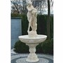 Casa Padrino Jugendstil Springbrunnen Frau mit Krug Sandfarben  110 x H. 226 cm - Jugendstil Garten Deko Brunnen