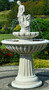 Casa Padrino Jugendstil Springbrunnen Dame Grau  92 x H. 162 cm - Prunkvoller Gartenbrunnen - Gartendeko Brunnen - Barock & Jugendstil Garten Deko Accessoires