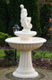 Casa Padrino Jugendstil Springbrunnen Dame Wei�  92 x H. 162 cm - Prunkvoller Gartenbrunnen - Gartendeko Brunnen - Barock & Jugendstil Garten Deko Accessoires 