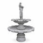 Casa Padrino Barock Springbrunnen Frau mit Krug Grau  130 x H. 185 cm - Gartenbrunnen