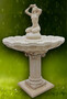 Casa Padrino Jugendstil Springbrunnen Grau  125 x H. 179 cm - Prunkvoller Gartenbrunnen - Gartendeko Brunnen - Barock & Jugendstil Garten Deko Accessoires 