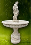 Casa Padrino Jugendstil Springbrunnen Grau / Wei�  114 x H. 168 cm - Prunkvoller Gartenbrunnen - Gartendeko Brunnen - Barock & Jugendstil Garten Deko Accessoires 