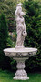 Casa Padrino Jugendstil Springbrunnen Grau  108 x H. 230 cm - Prunkvoller Gartenbrunnen - Gartendeko Brunnen - Barock & Jugendstil Garten Deko Accessoires