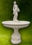 Casa Padrino Jugendstil Springbrunnen Grau / Wei�  114 x H. 171 cm - Prunkvoller Gartenbrunnen - Gartendeko Brunnen - Barock & Jugendstil Garten Deko Accessoires 