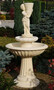 Casa Padrino Jugendstil Springbrunnen Junge mit F�llhorn Sandfarben  92 x H. 172 cm - Prunkvoller Gartenbrunnen - Gartendeko Brunnen - Barock & Jugendstil Garten Deko Accessoires 