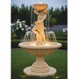 Casa Padrino Jugendstil Springbrunnen Beige  130 x H. 195 cm - Prunkvoller Gartenbrunnen