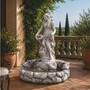 Casa Padrino Jugendstil Springbrunnen Grau H. 128 cm - Eleganter Gartenbrunnen