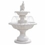 Casa Padrino Jugendstil Springbrunnen mit Wasserd�senring Wei� H. 240 cm - Runder Gartenbrunnen - Edel & Prunkvoll