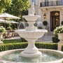Casa Padrino Jugendstil Springbrunnen mit Wasserd�senring Wei� H. 240 cm - Runder Gartenbrunnen - Edel & Prunkvoll