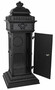 Casa Padrino Jugendstil Standbriefkasten Schwarz 50 x 43 x H. 120 cm - S�ulenbriefkasten im englischen Stil - Antik Stil Briefkasten - Nostalgischer Postkasten