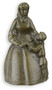 Casa Padrino Jugendstil Tischglocke Frau mit Kind Bronzefarben  3,9 x H. 6,9 cm - Tischklingel Service Glocke aus Bronze - Hotel & Gastronomie Accessoires 